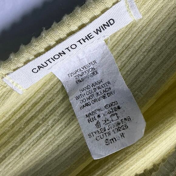 Caution to the Wind, Sz. Small, Butter Yellow Tiered Dress, Terrycloth, Vacation - Picture 3 of 5